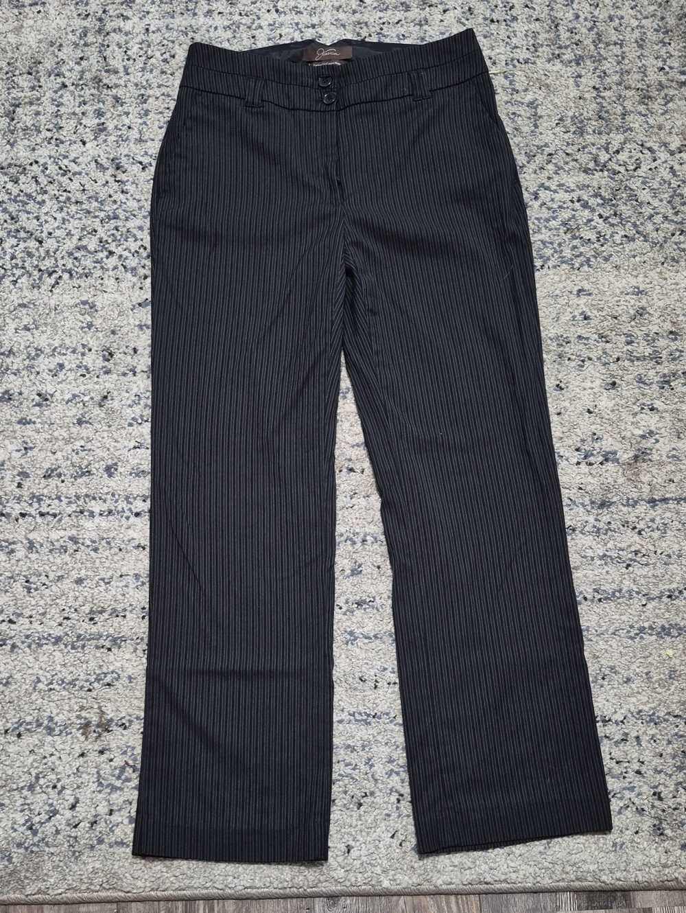 Jessica Black Pinstripe Petite Dress Pants
